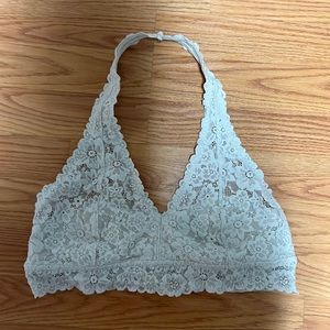 Aerie white lace halter bralette - size large